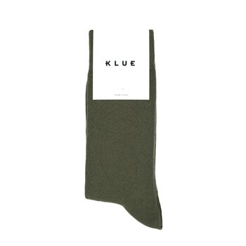 Chaussettes unies coton bio Klue | Kaki 2