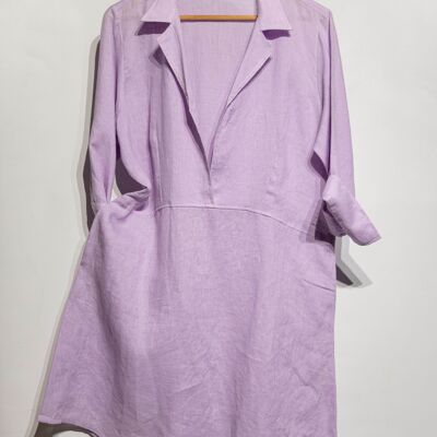 Robe lilas pur lin