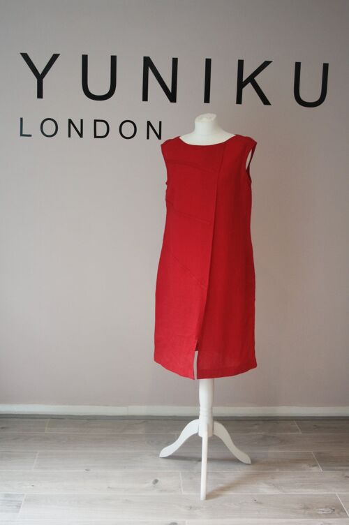 Scarlet Red Linen Sleeveless Dress