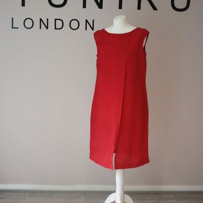 Scarlet Red Linen Sleeveless Dress