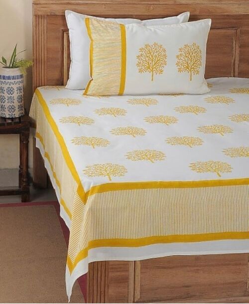 Bagru Block Printed Sunshine Bed sheet set