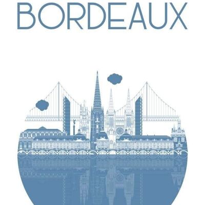 Affiche BORDEAUX, La Ville - Bleuet - 50x70cm