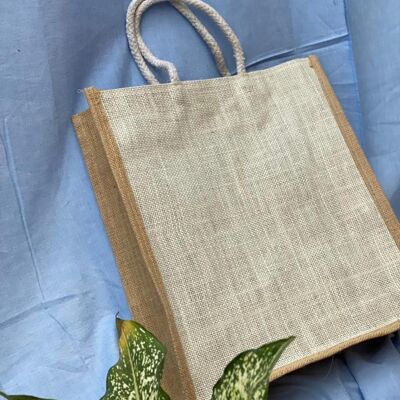 Sac en jute écru durable et réutilisable