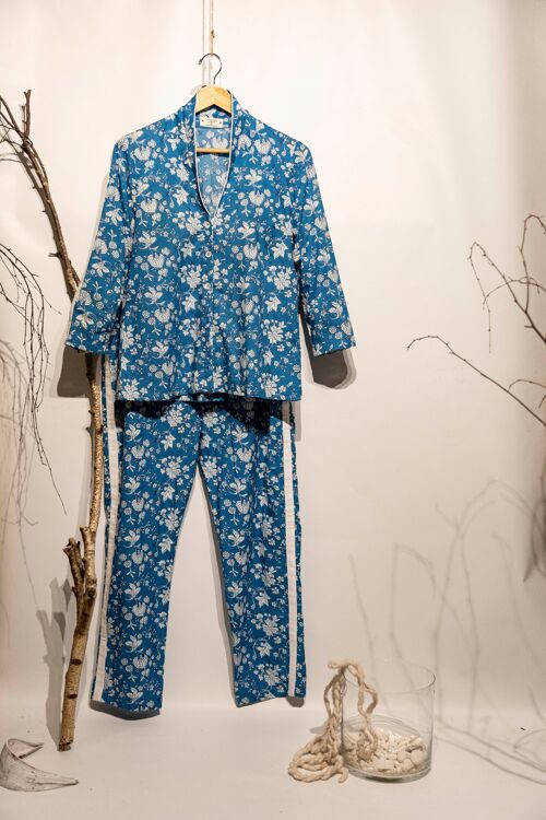 Luxurious Blue Chakri Print loungewear