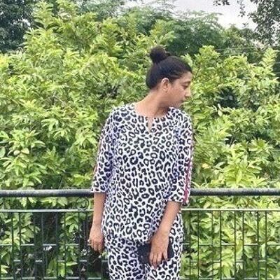 Mujer Estampado leopardo Loungewear x