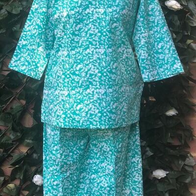 Conjunto de pijama verde mar para mujer