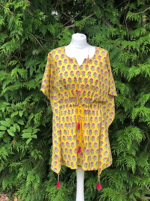 Womenswear -Yellow Booty Kaftan Dress