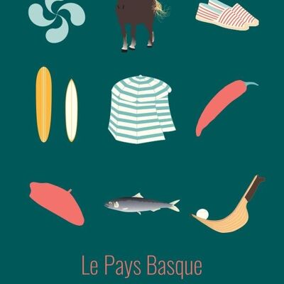 Affiche LE PAYS BASQUE Les Iconiques