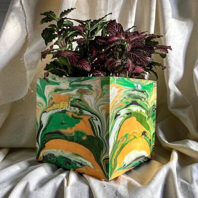 Customise Your Own -  Marbled Square Planter - With gold / sku169