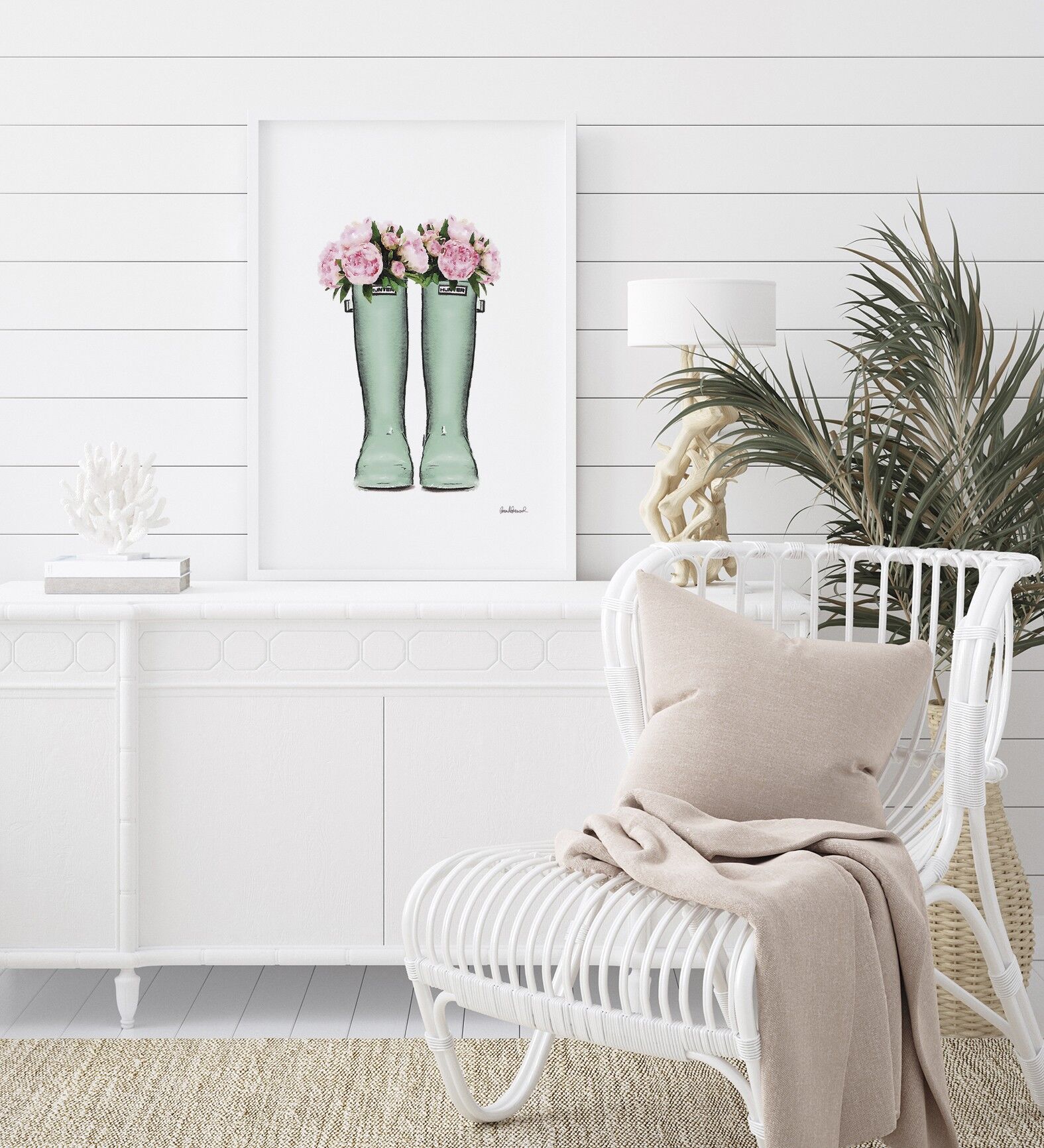 Pittura di stivali verdi