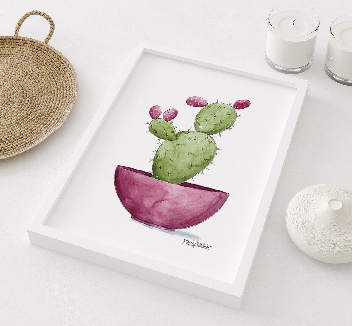 Pittura rosa del cactus di Peletier