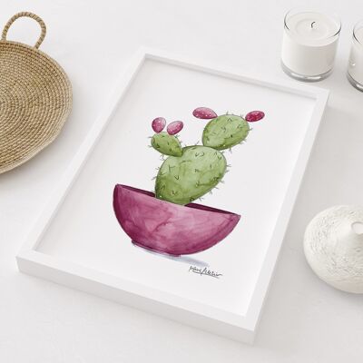 Pink Peletier Cactus Painting
