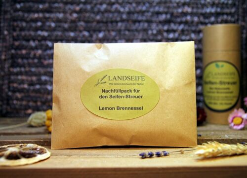 Bio Naturseife - Nachfüllpack für unseren Seifen-Streuer - Bio Lemon Brennessel