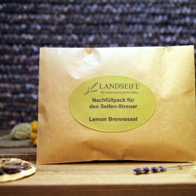 Bio Naturseife - Nachfüllpack für unseren Seifen-Streuer - Bio Lemon Brennessel