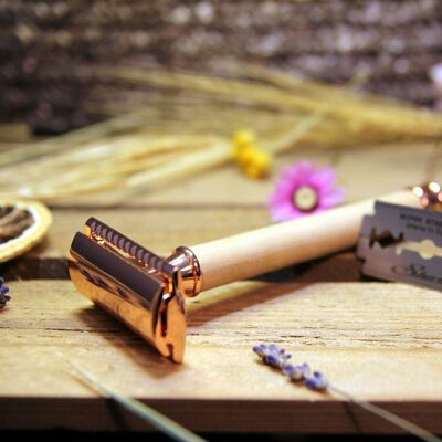Bamboo safety razor for women + 5 blades