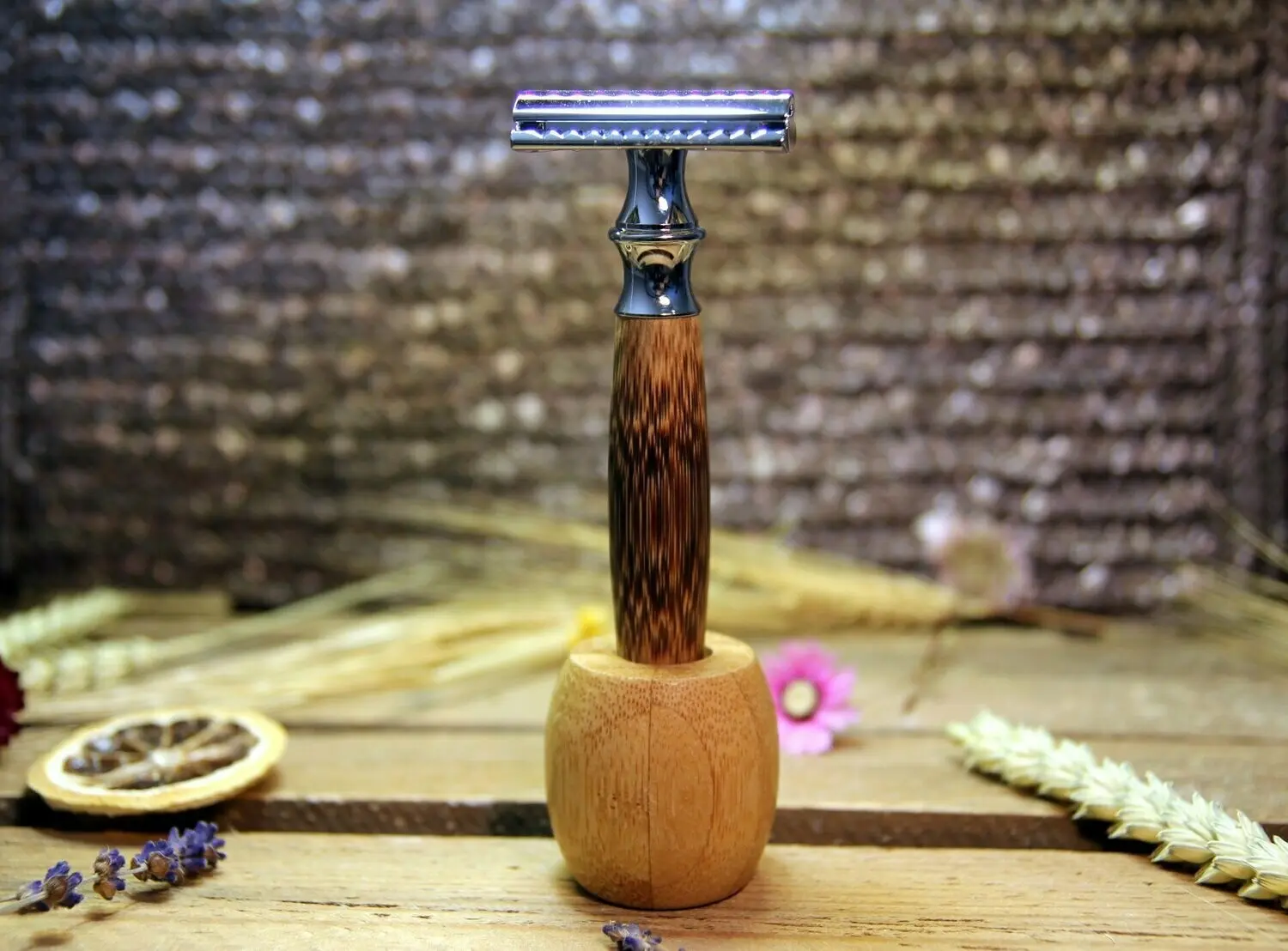 Buy wholesale Bamboo safety razor stand for men's safety razors (thick ...