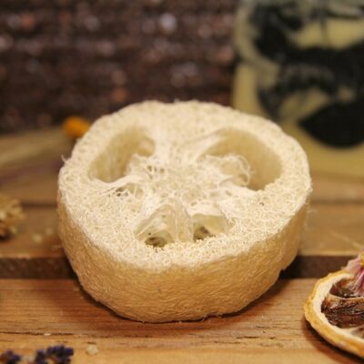 Disque Loofah - Porte-savon naturel et éponge exfoliante