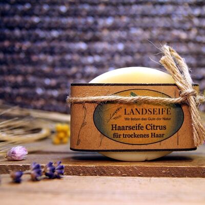 Organic Hair Soap Citrus - jabón natural para cabello seco