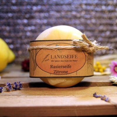 Organic shaving soap lemon - organic natural soap