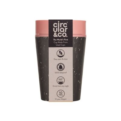 Circular cup -Black & giggle pink