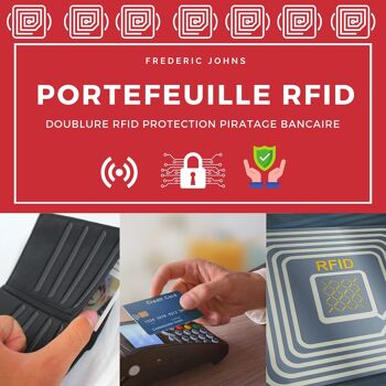 Grand Portefeuille Homme - Portefeuille Homme Grand Classique - Portefeuille RFID - modèle World 5