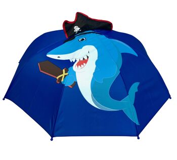 Parapluie 3D pour Enfants Parapluie Requin Pirate avec Capuchon et Épée - Parapluie Garçons Filles - Maternelle et Accessoires Scolaires - pour l'inscription au cône de l'école 2