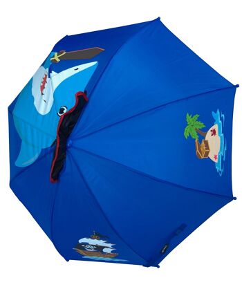 Parapluie 3D pour Enfants Parapluie Requin Pirate avec Capuchon et Épée - Parapluie Garçons Filles - Maternelle et Accessoires Scolaires - pour l'inscription au cône de l'école 3