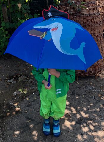 Parapluie 3D pour Enfants Parapluie Requin Pirate avec Capuchon et Épée - Parapluie Garçons Filles - Maternelle et Accessoires Scolaires - pour l'inscription au cône de l'école 5