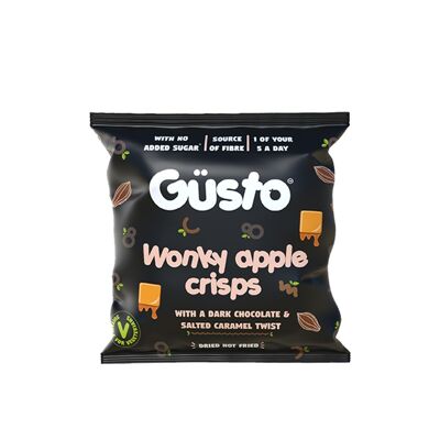 100% Air-dried Apple Crisps with Dark Chocolate & Salted Caramel