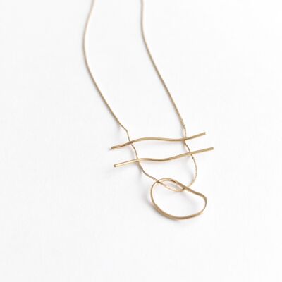 Volute Collection - Lange Halskette - Zwei Linien und eine Kurve