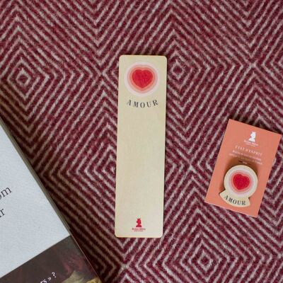 Bookmark Amour - (made in France) in Birch wood