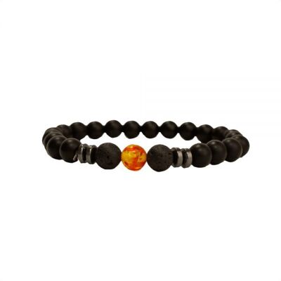 Bracciale in pietra naturale | Arancio | perline di pietra smerigliata | braccialetto di perline