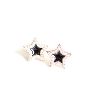 Black Star Stud Earrings - Black Star Stud Earrings