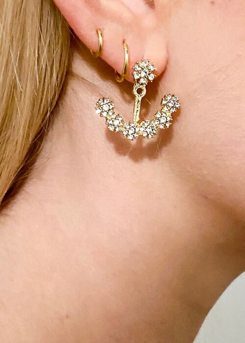 Elegant Flower Ear Jackets Earrings