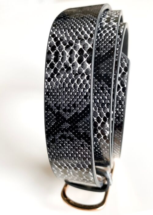 Snake Skin Belt in Black and White