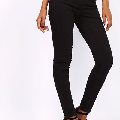 Schwarze Skinny Jeans mit hoher Taille