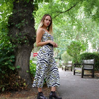 Neon Zebra Print Cami Jumpsuit