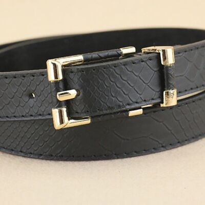 Black Snake Print Belt