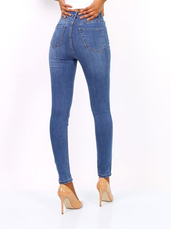 Jean skinny taille haute - Bleu moyen 2