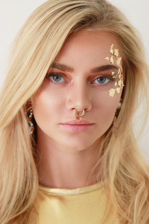 Gold Hoop Septum Nose Ring