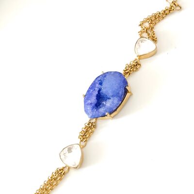 Blue Druzy Stone Bracelet - Blue