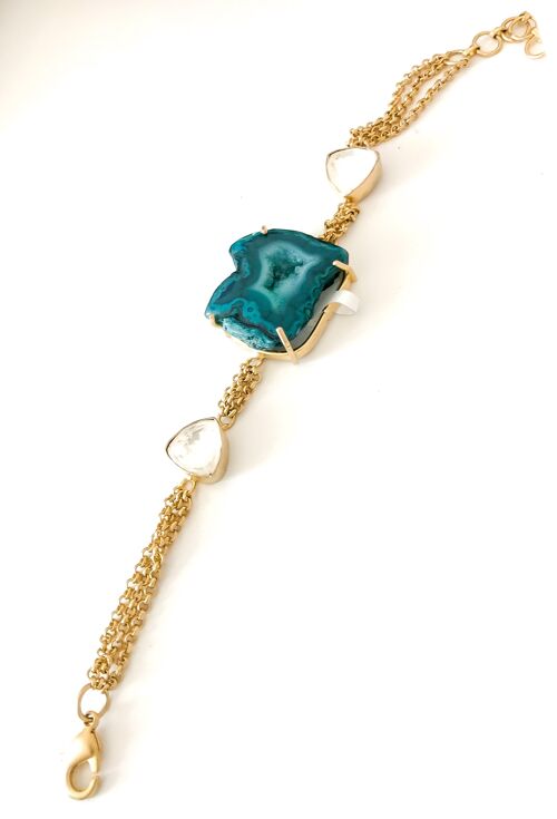 Blue Druzy Stone Bracelet - Green