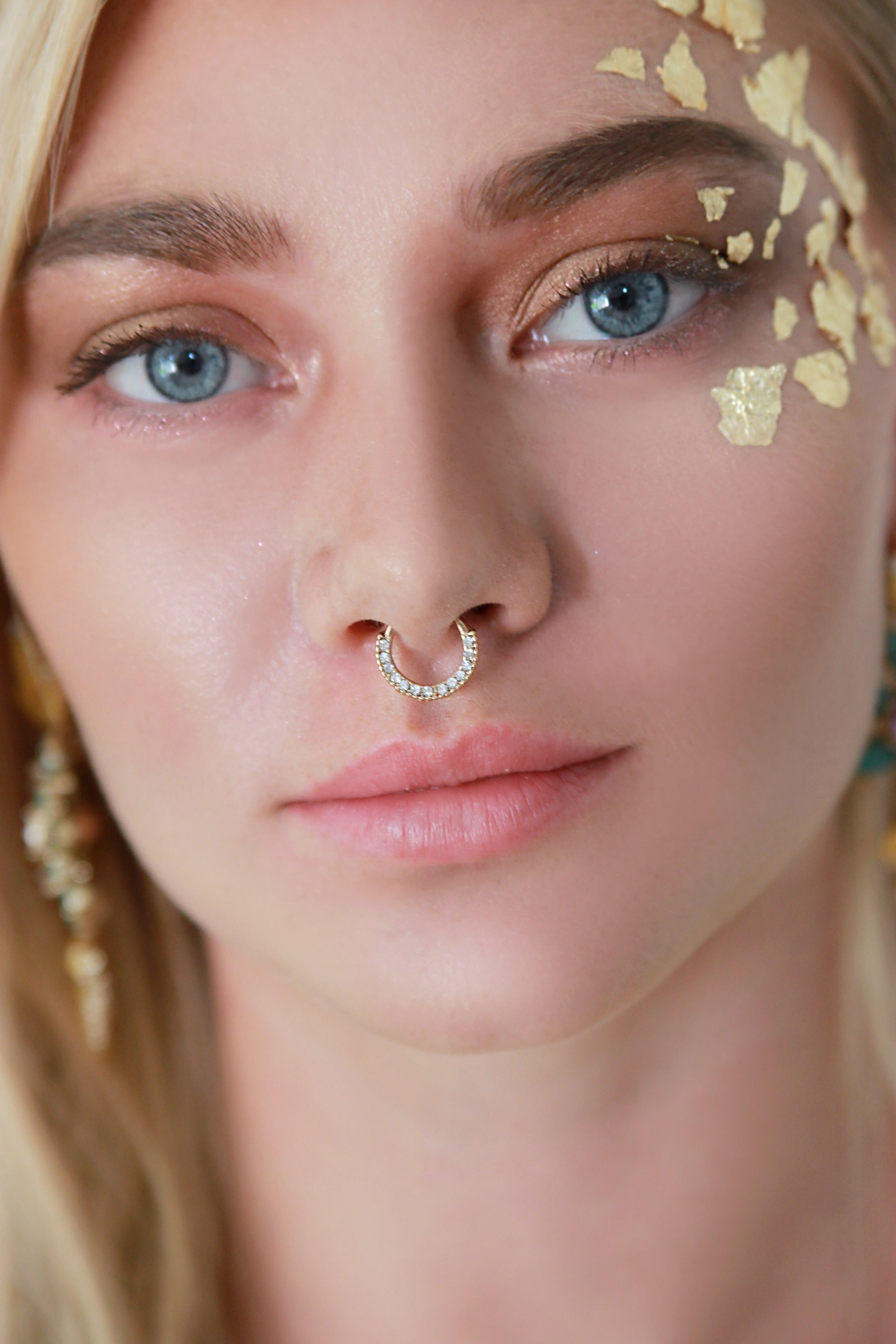 Rhinestone deals septum ring