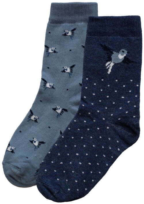 iN ControL 2pack BIRDS socks - blue