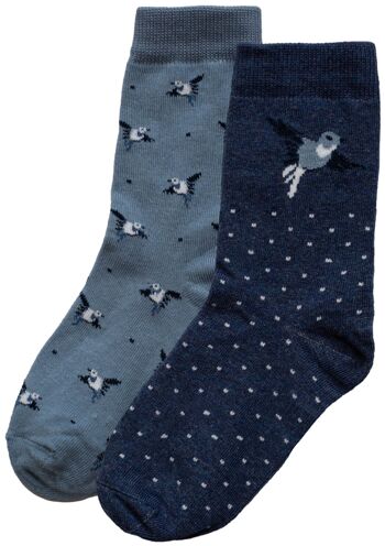 iN ControL 2pack chaussettes BIRDS - bleu 1