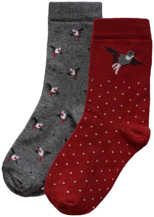 iN ControL 2pack BIRDS socks - rust/grey