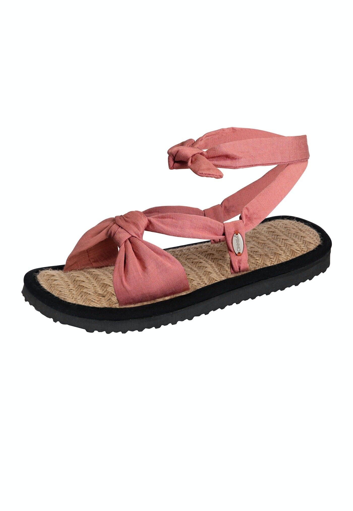 Fashionable Women's Black Flat Sandals With Black Cross Straps And Jute  Rope Detail | SHEIN USA