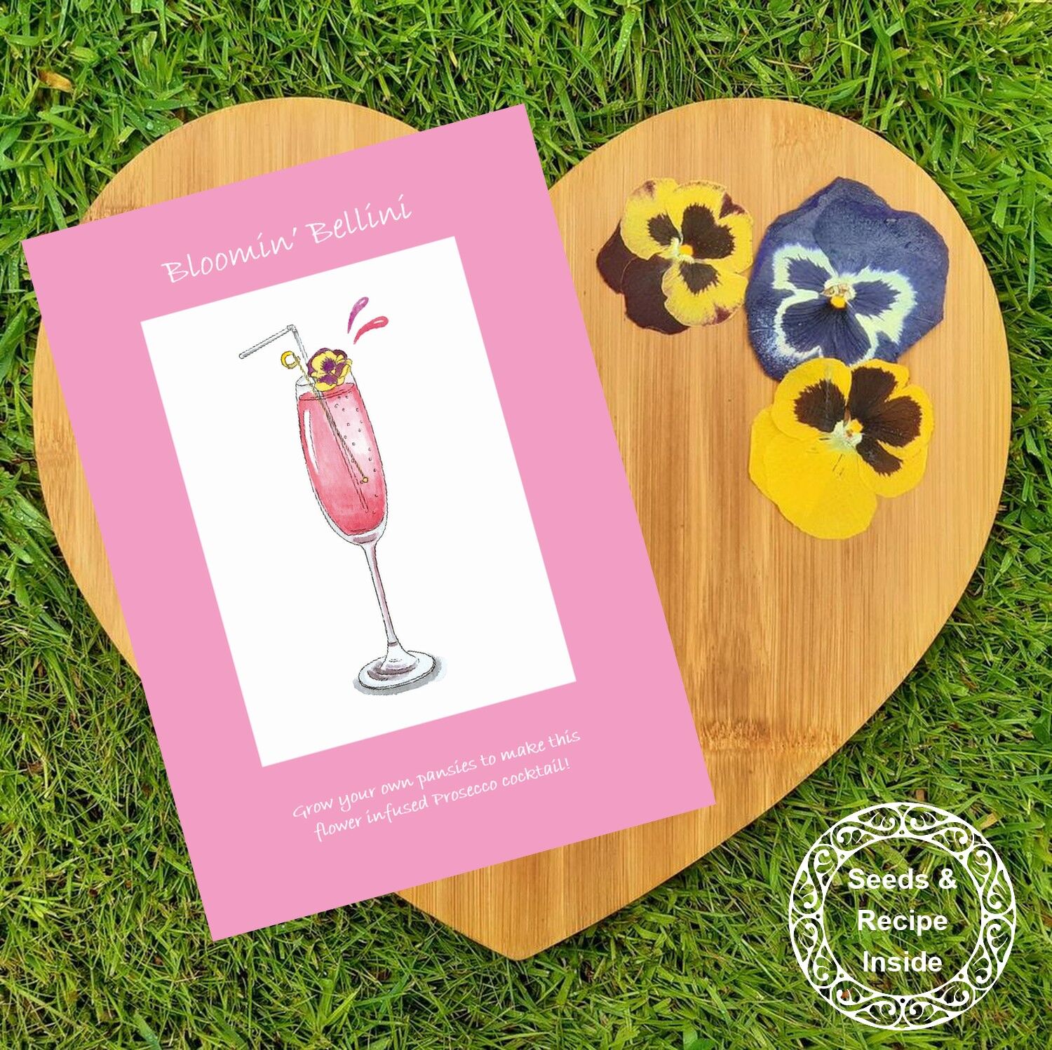 Seed & Recipe Card - Cocktail Bloomin Bellini Prosecco