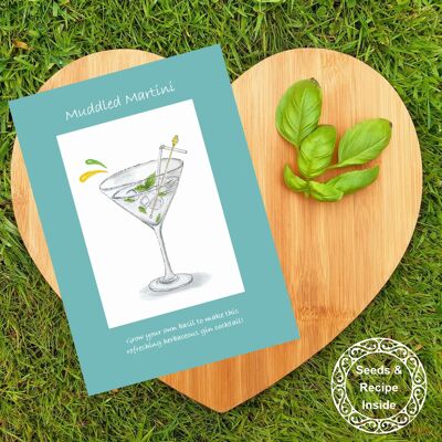 Seed & Recipe Card - Muddled Martini Gin Cocktail