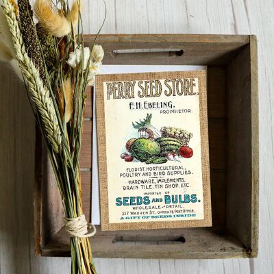 Greeting card with a gift of seeds - Vintage Mint Seed Store